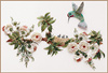 English Rose & Hummingbirds